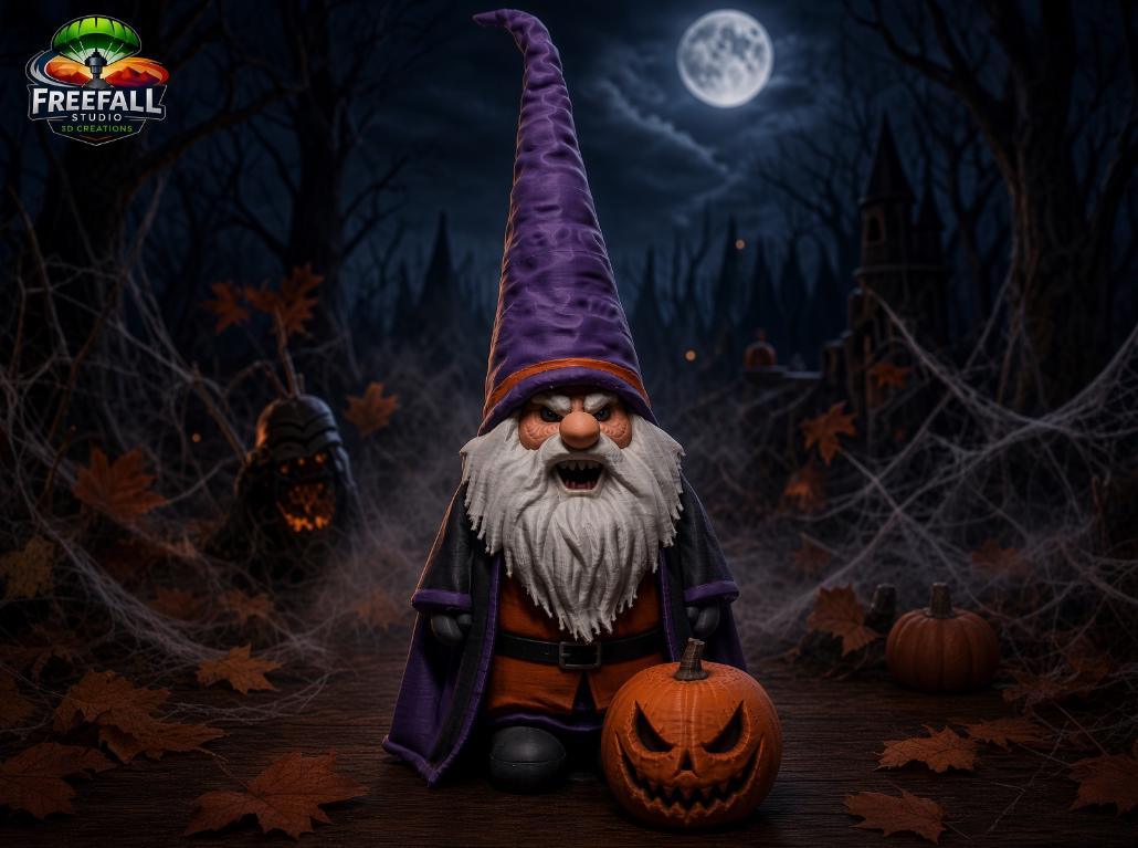 3D Printed Garden gnome from hell just showed up for Halloween