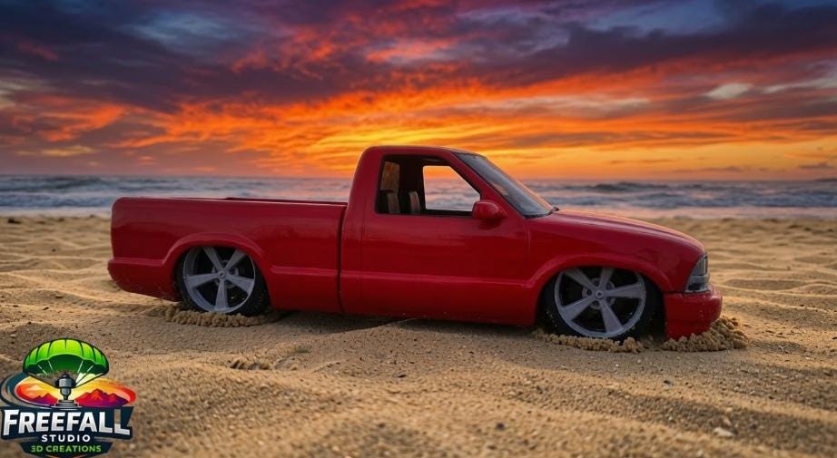 1:18 Custom Red Chevy Truck S10 model Mini Truck