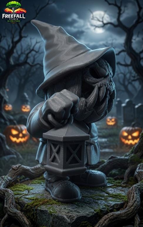 Jack-o-Lantern Gnome- Paintable / Customizable