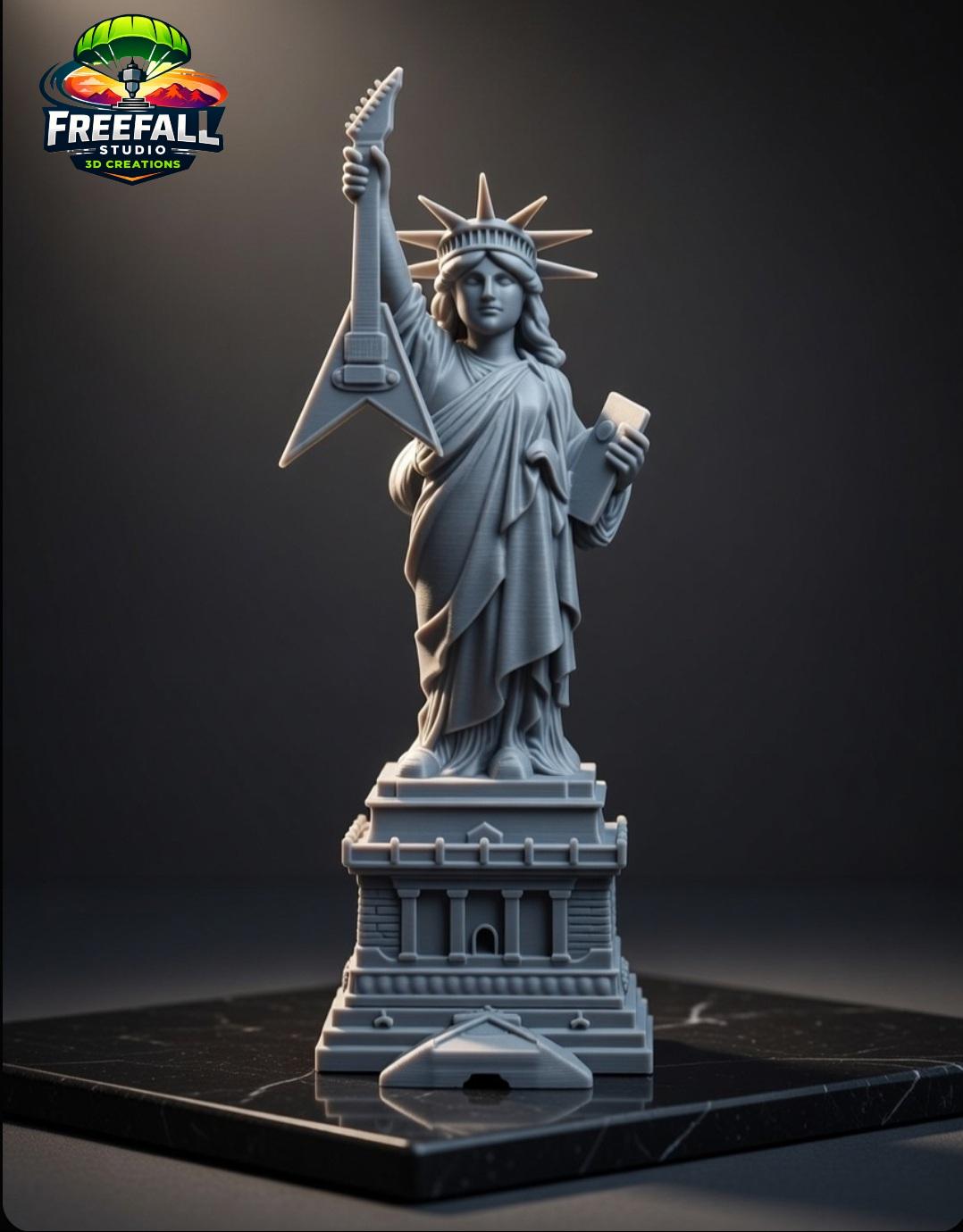Statue of Liberty Rock Guitar Figurine: USA Freedom Shredder Replica