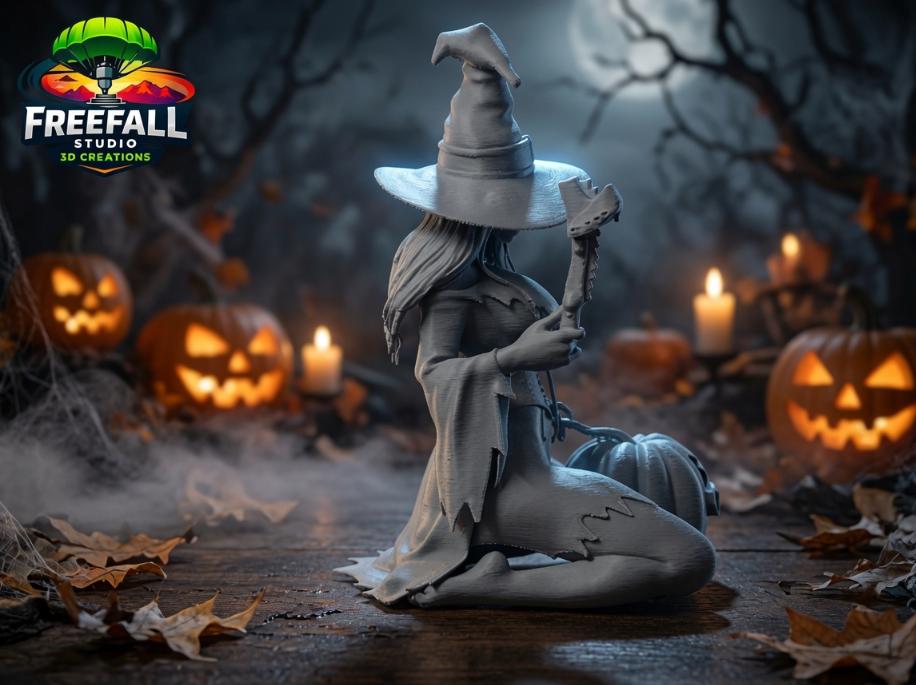 Spellbinding Custom 3D-Printed Witch Figurine
