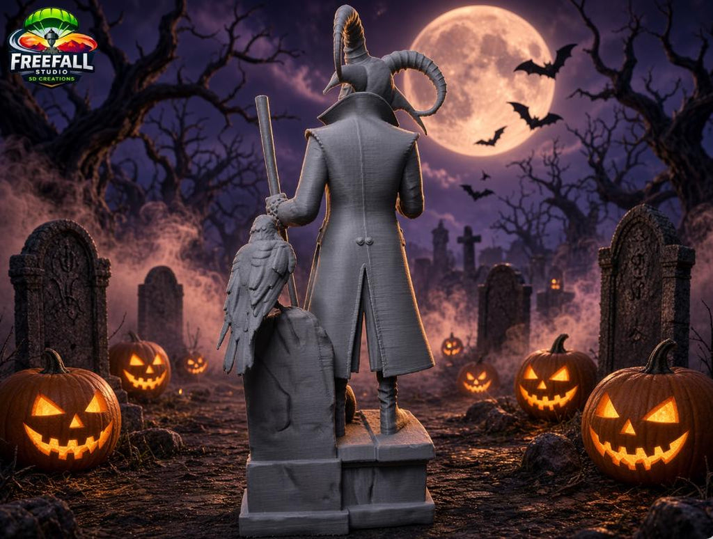 Meet The Graveyard Jester — 3D Printed paintable trickster who just stepped off his pedestal and into your collection.