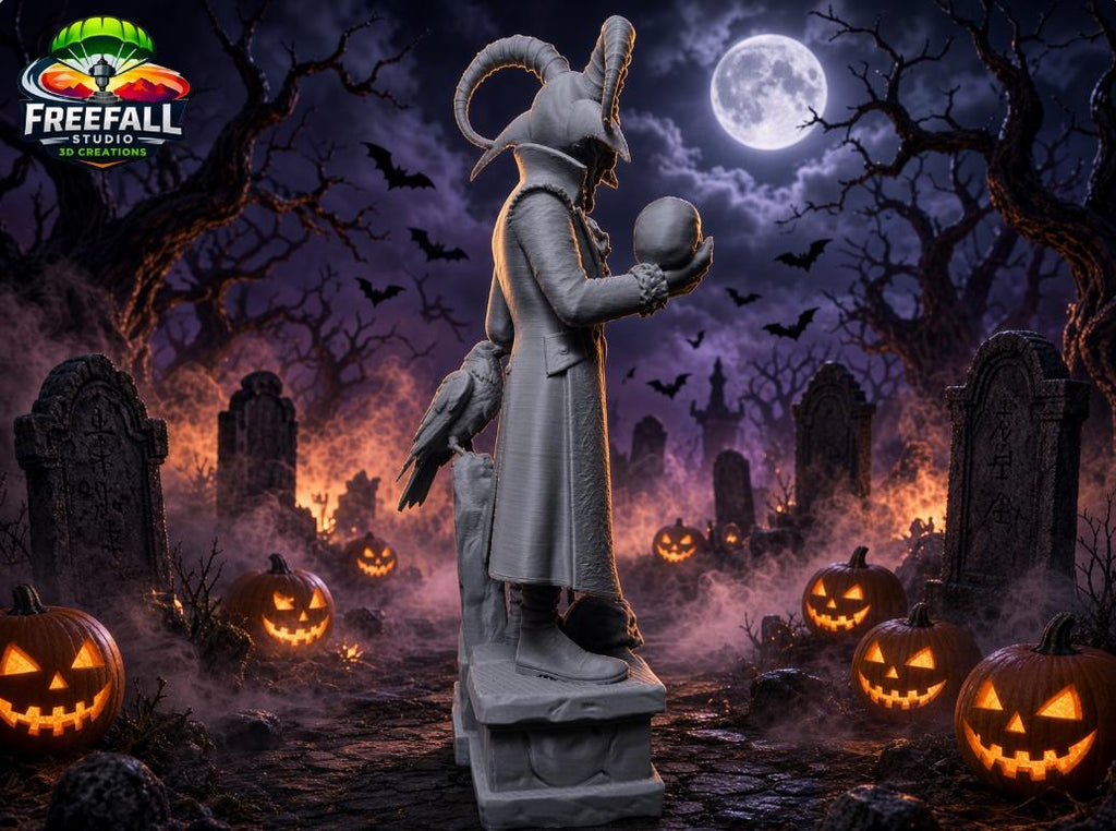Meet The Graveyard Jester — 3D Printed paintable trickster who just stepped off his pedestal and into your collection.