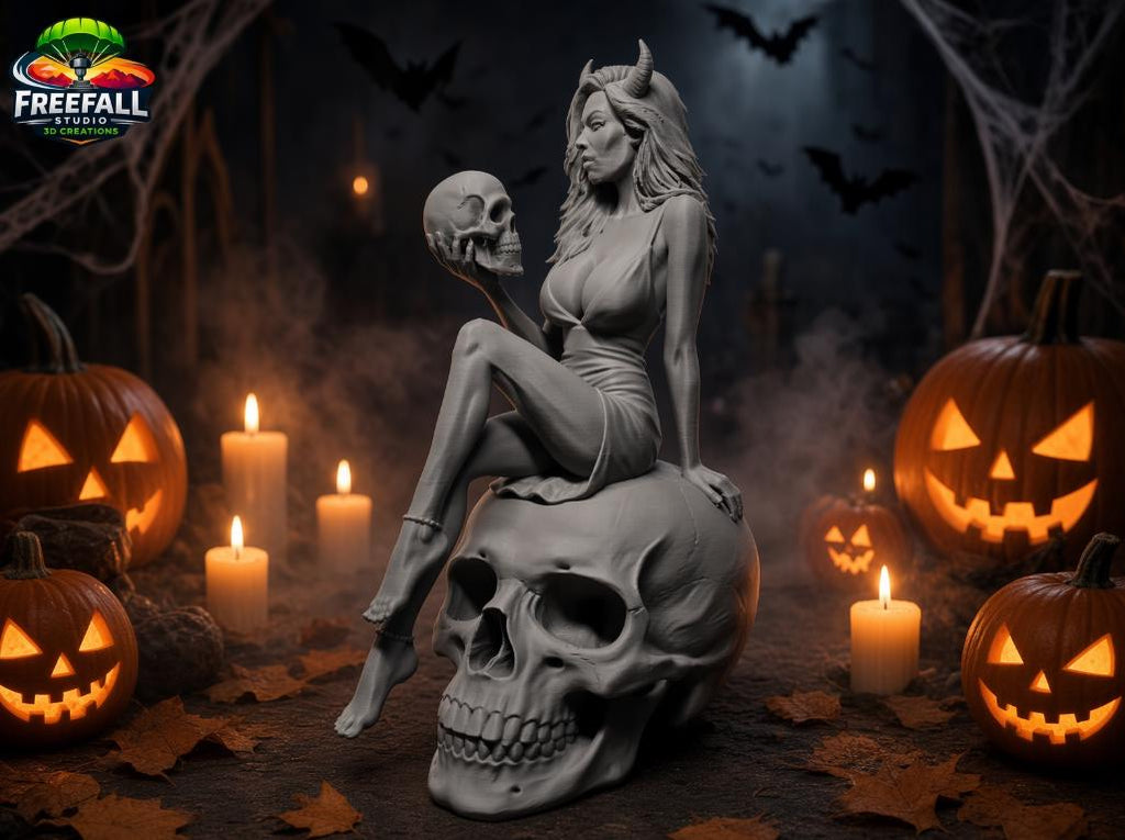 Enchantress of Hell, A one-of-a-kind 3D paintable print.