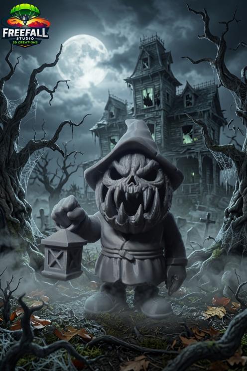 Jack-o-Lantern Gnome- Paintable / Customizable