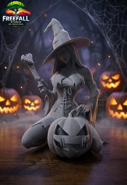 Spellbinding Custom 3D-Printed Witch Figurine