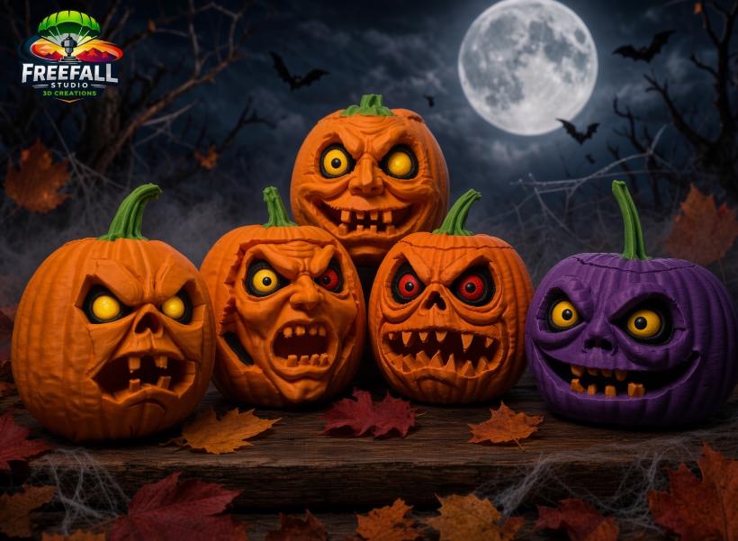 Pumpkin Faces from the beyond- 3D printed scary faces for your Halloween Decor