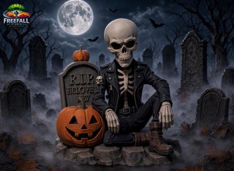 3D Printed Halloween Outlaw Graveyard Skeleton