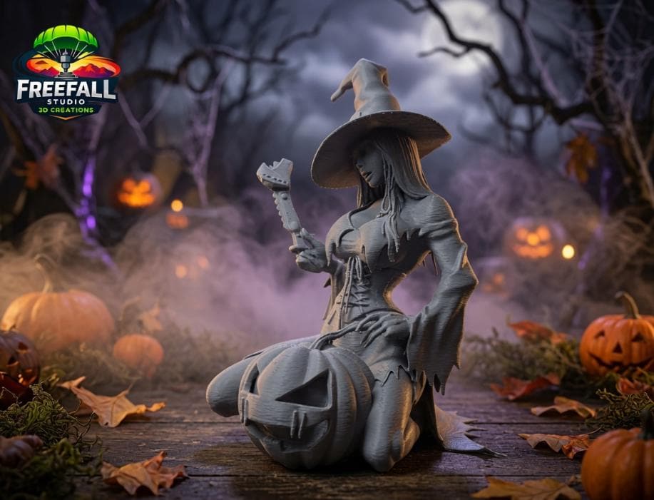 Spellbinding Custom 3D-Printed Witch Figurine