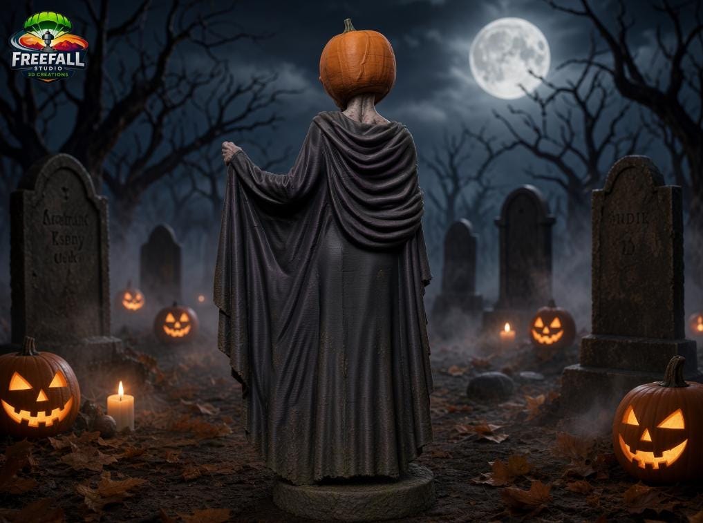3D printed/paintable Lady of the Hallow, Halloween decor
