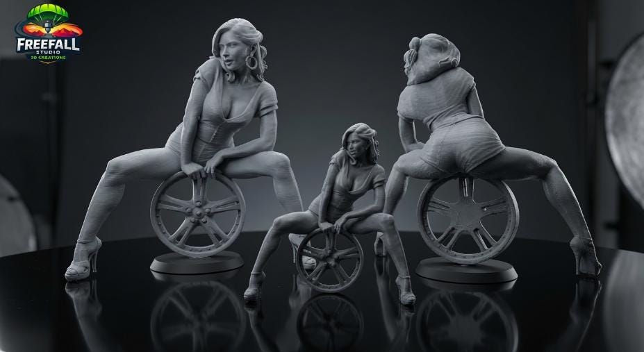 Pin up Rim Girl- Two Sizes Available - Ready to Paint or Display