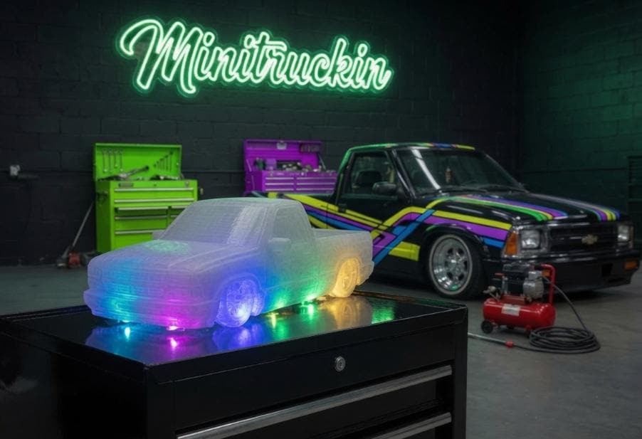 Transparent 1:18 Scaled Chevy S10 mini truck