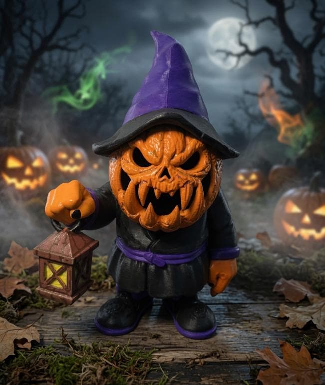 Jack-o-Lantern Gnome- Paintable / Customizable