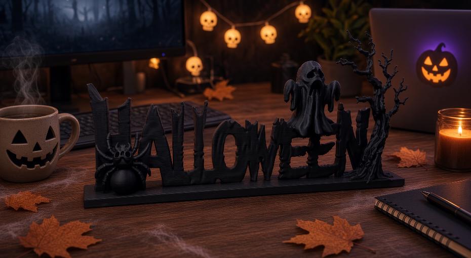 Spooky HALLOWEEN Tabletop Display Piece Custom Designed by Freefall Studio