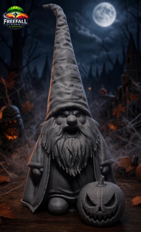 3D Printed Garden gnome from hell just showed up for Halloween