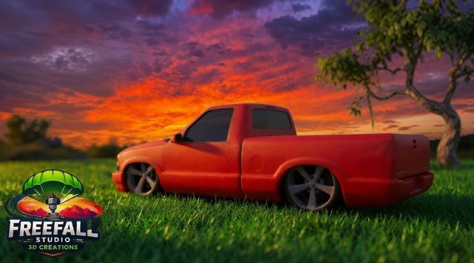 1:18 Custom Red Chevy Truck S10 model Mini Truck