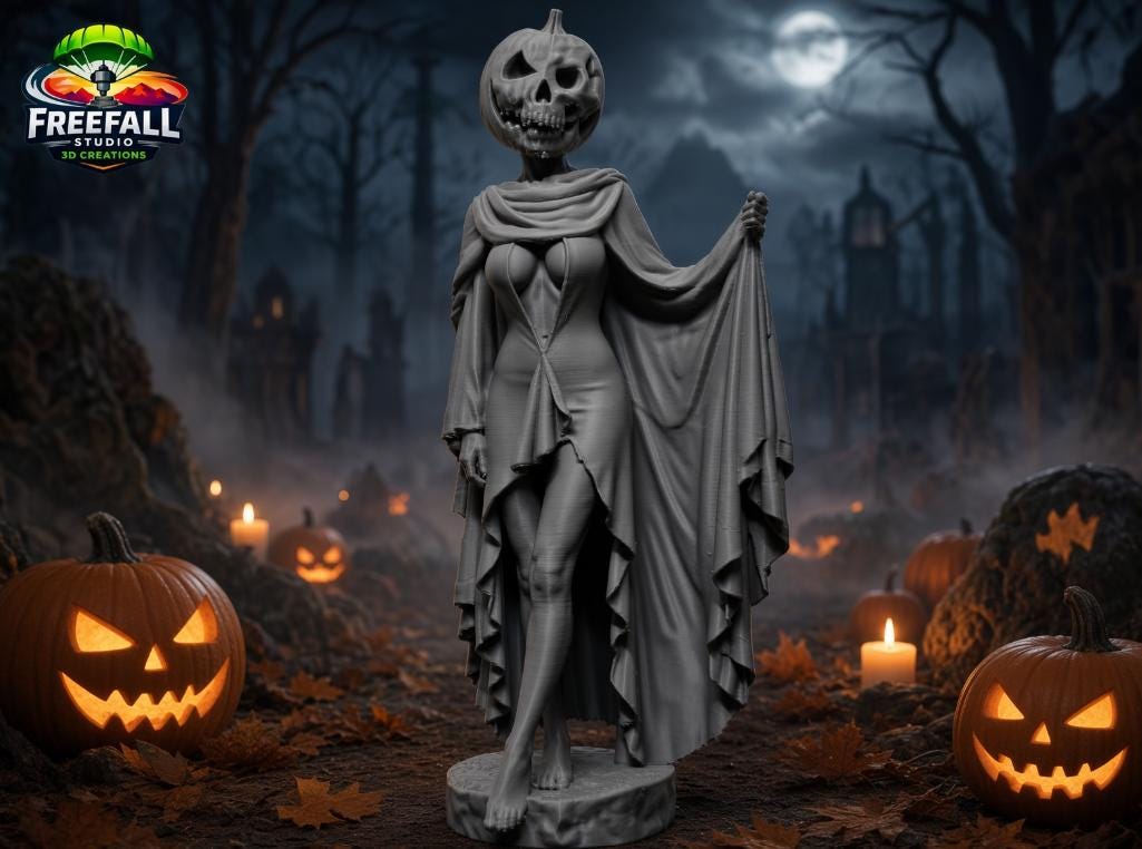 3D printed/paintable Lady of the Hallow, Halloween decor