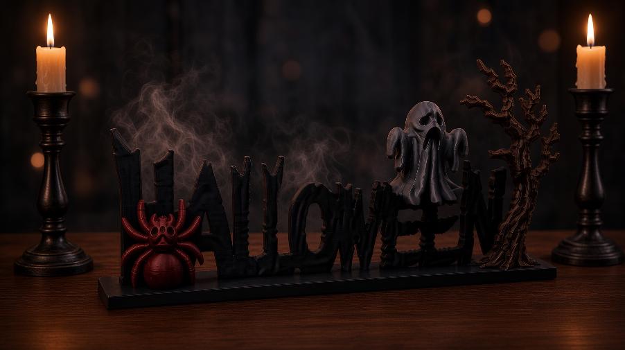 Spooky HALLOWEEN Tabletop Display Piece Custom Designed by Freefall Studio