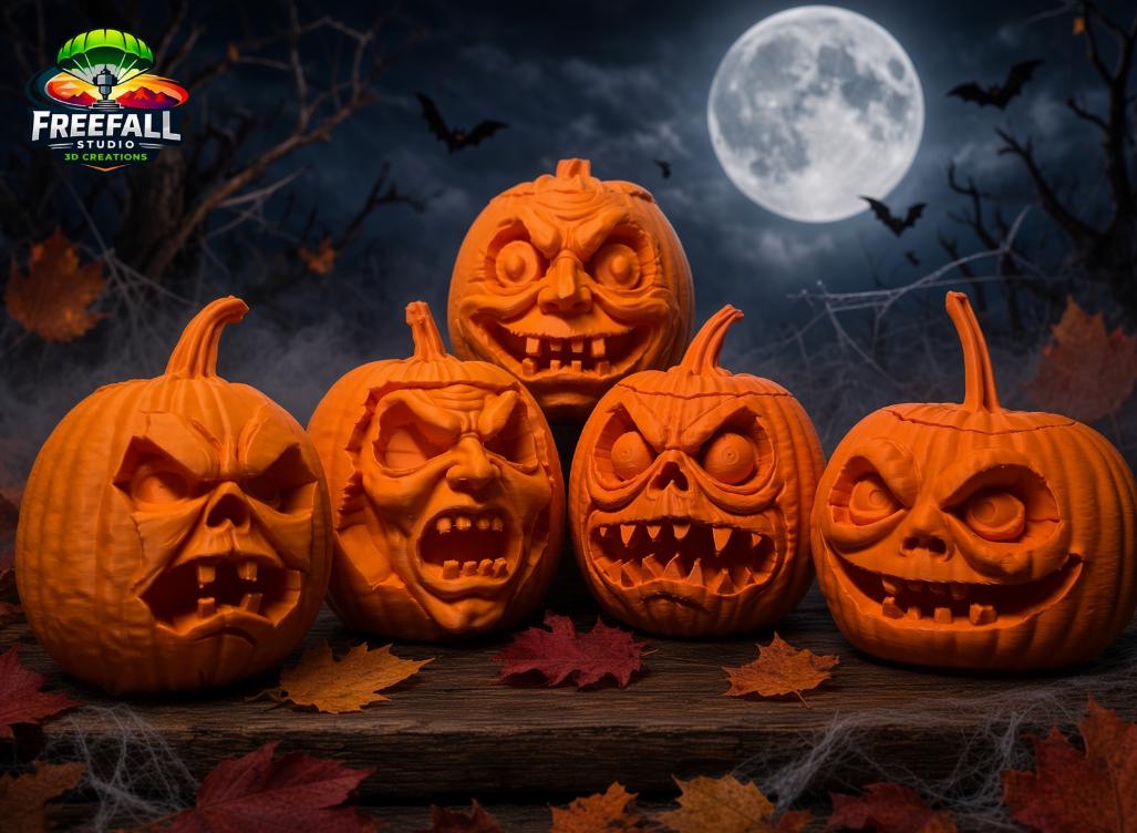 Pumpkin Faces from the beyond- 3D printed scary faces for your Halloween Decor