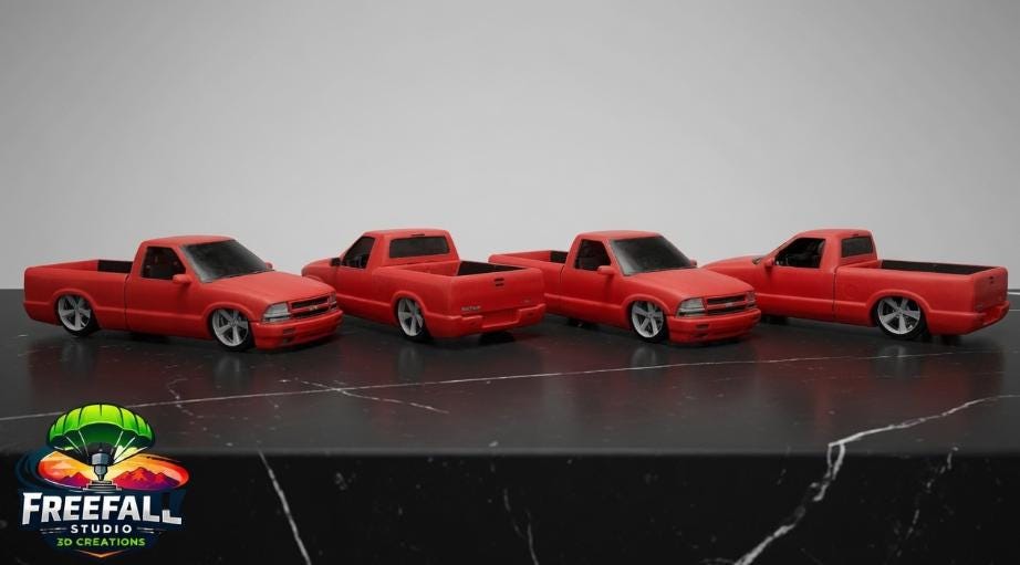 1:18 Custom Red Chevy Truck S10 model Mini Truck