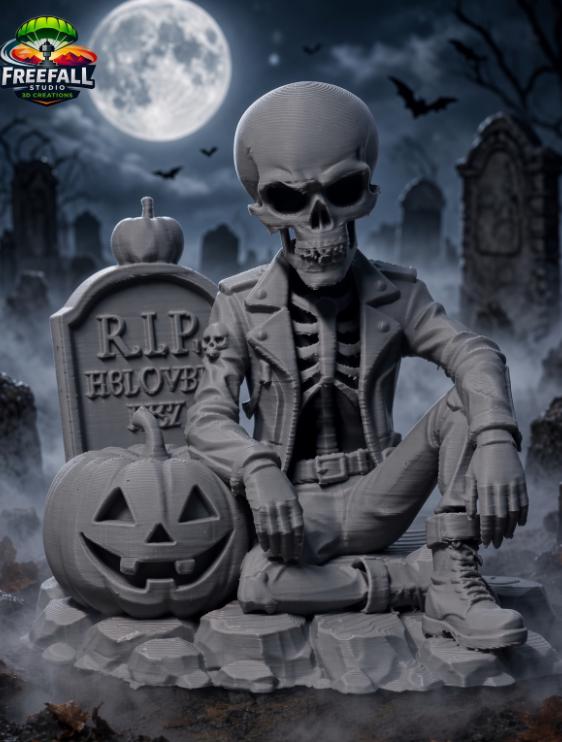 3D Printed Halloween Outlaw Graveyard Skeleton