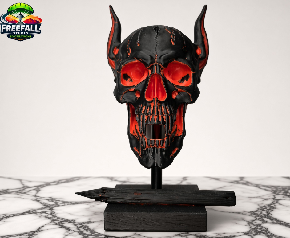 Infernal Demon Custom black and red Demon Skull Gothic 3D print