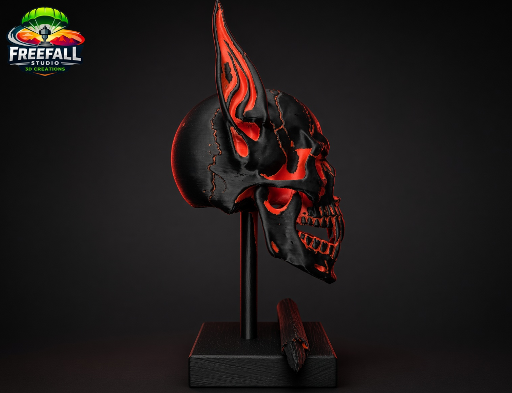 Infernal Demon Custom black and red Demon Skull Gothic 3D print