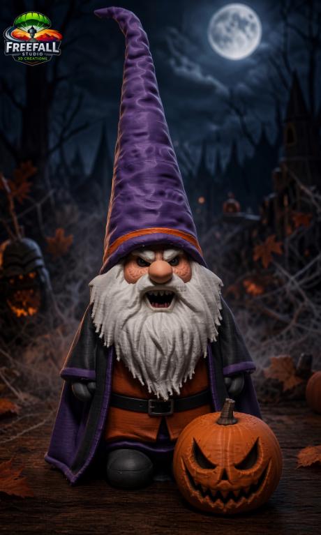 3D Printed Garden gnome from hell just showed up for Halloween