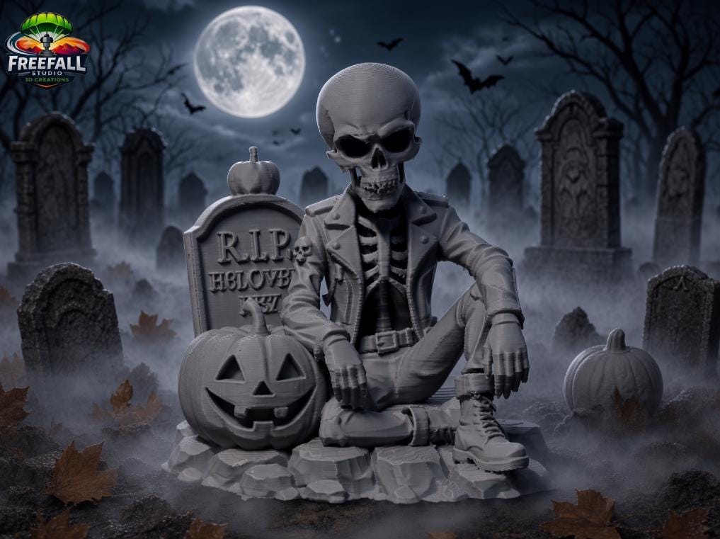 3D Printed Halloween Outlaw Graveyard Skeleton