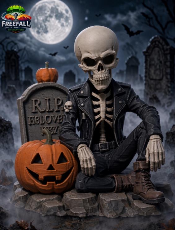 3D Printed Halloween Outlaw Graveyard Skeleton