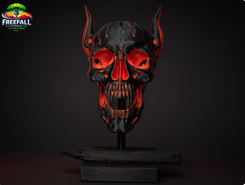 Infernal Demon Custom black and red Demon Skull Gothic 3D print