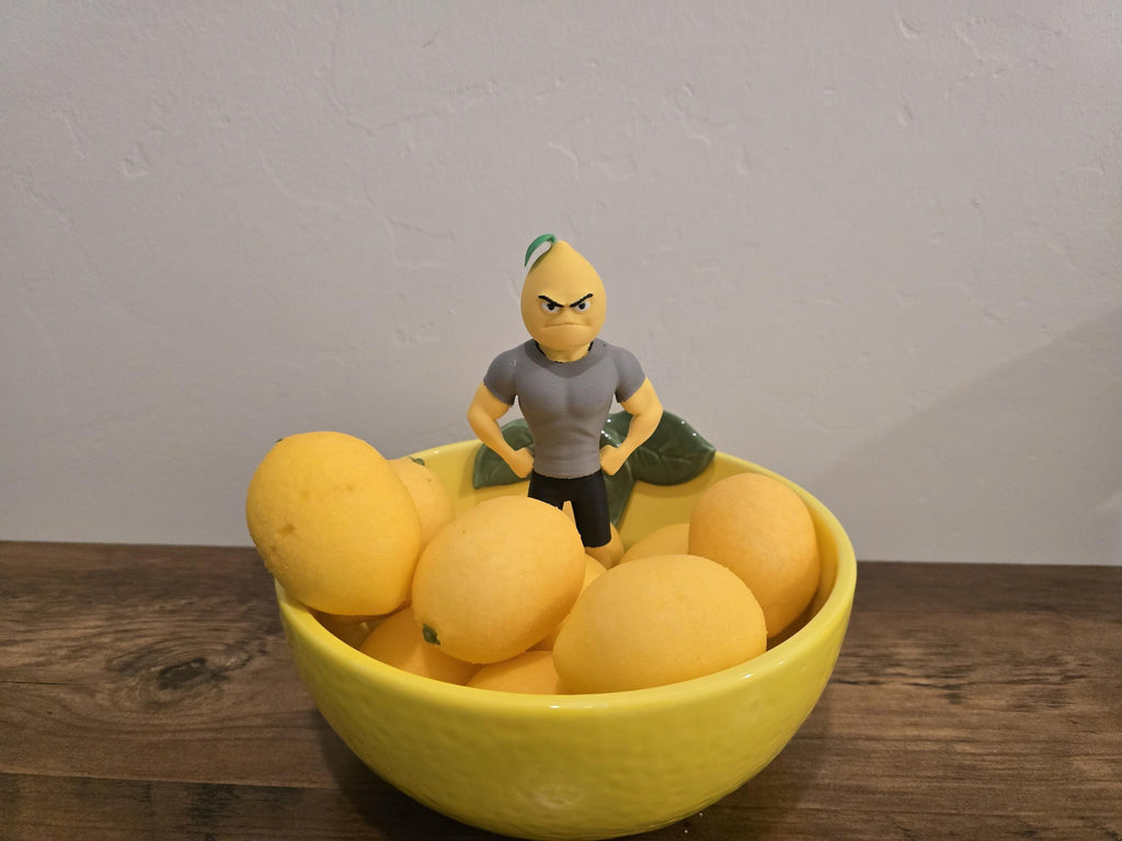 Freefall Studios Sour Lemon Man Custom Bowl ? Unique Kitchen Decor Pop Art