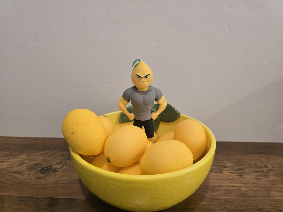 Freefall Studios Sour Lemon Man Custom Bowl ? Unique Kitchen Decor Pop Art