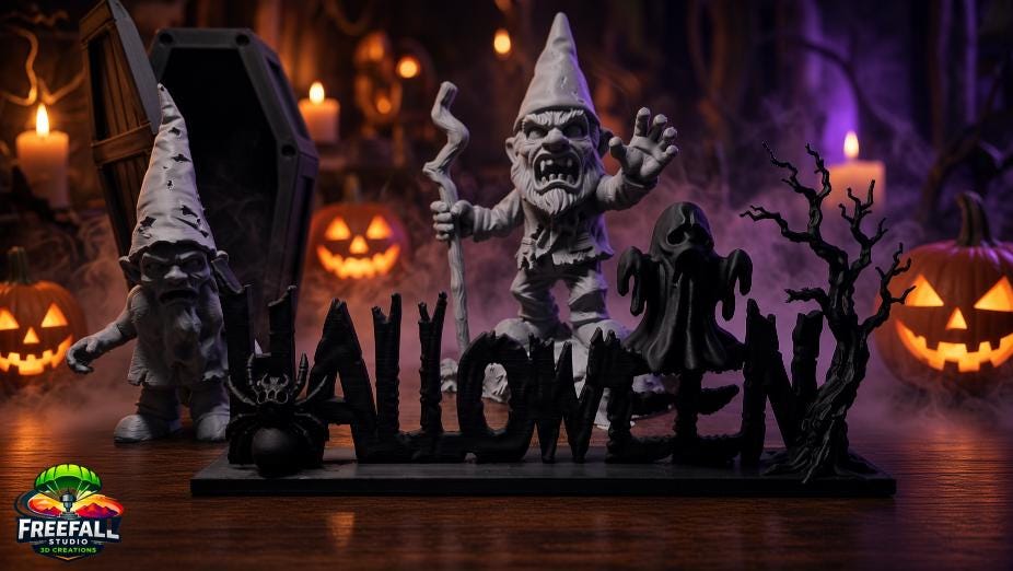 Spooky HALLOWEEN Tabletop Display Piece Custom Designed by Freefall Studio