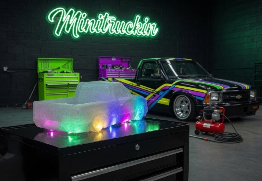 Transparent 1:18 Scaled Chevy S10 mini truck