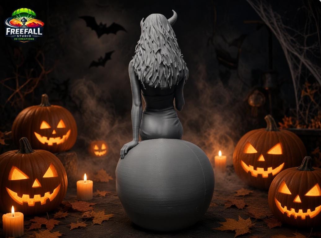 Enchantress of Hell, A one-of-a-kind 3D paintable print.