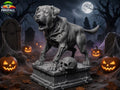 Undead Dog of the Graveyard, 3D Printed Gray and Paintable Decor
