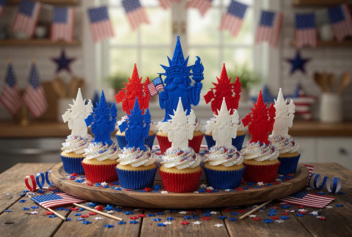 Patriotic Gnome Cupcake Toppers