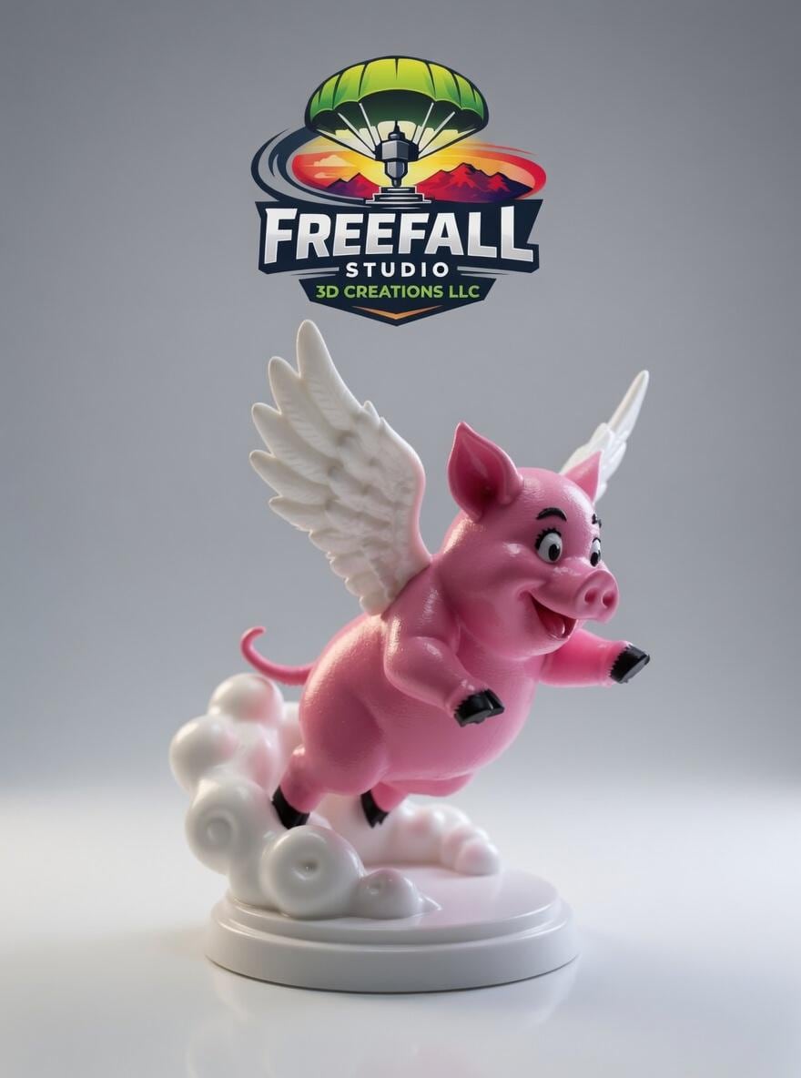 When Pigs Fly – 3D Printed Flying Pig Figurine