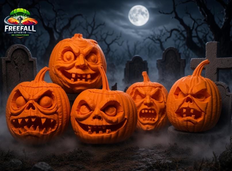 Pumpkin Faces from the beyond- 3D printed scary faces for your Halloween Decor