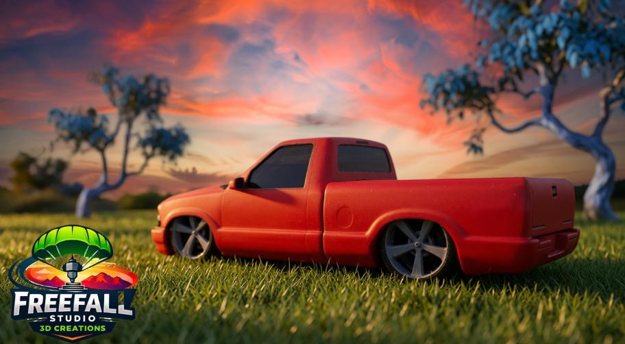 1:18 Custom Red Chevy Truck S10 model Mini Truck