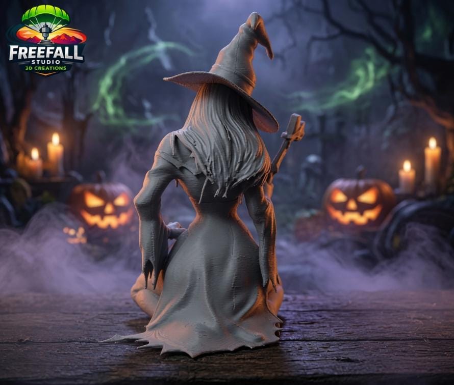 Spellbinding Custom 3D-Printed Witch Figurine