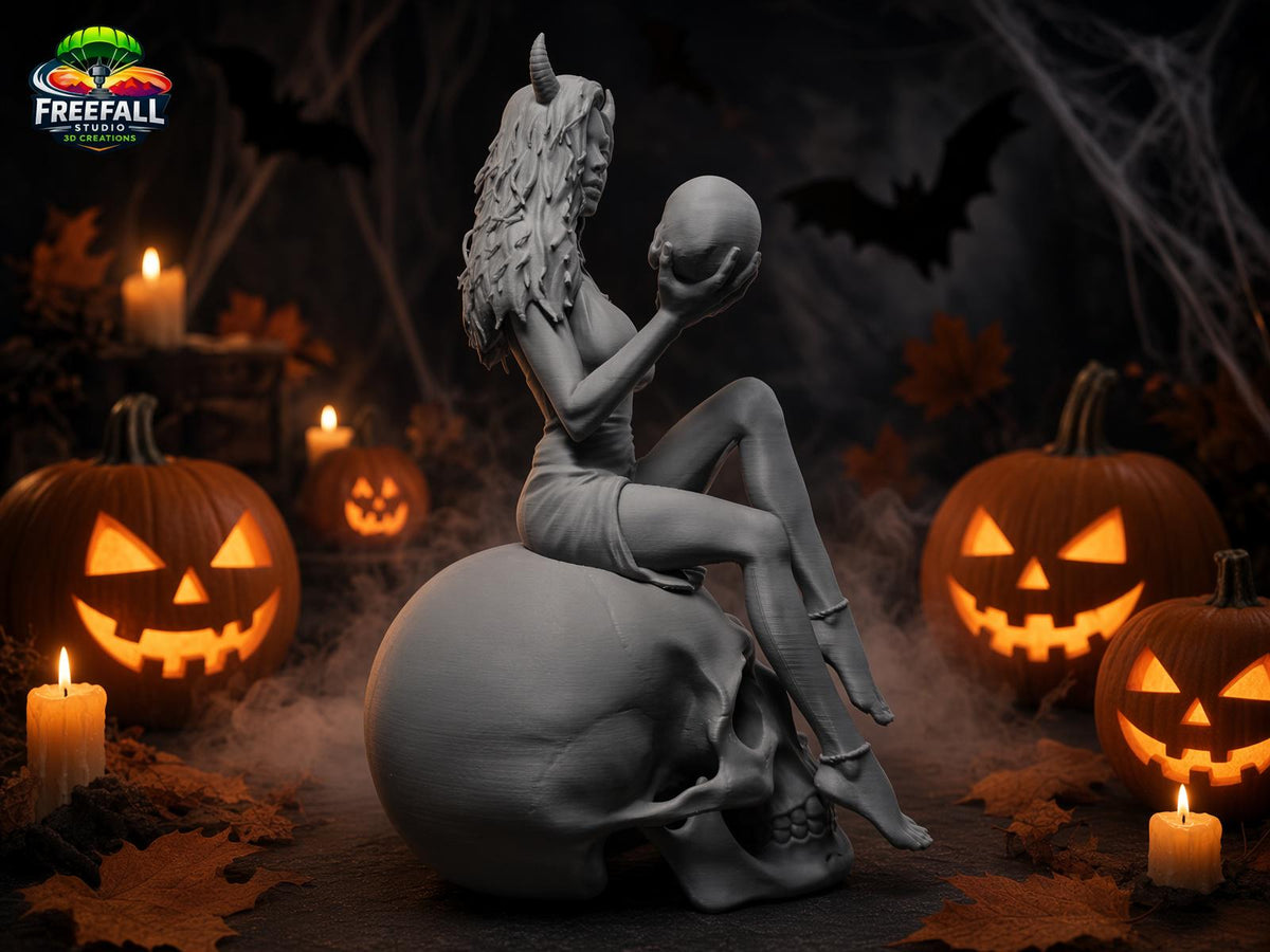 Enchantress of Hell, A one-of-a-kind 3D paintable print.