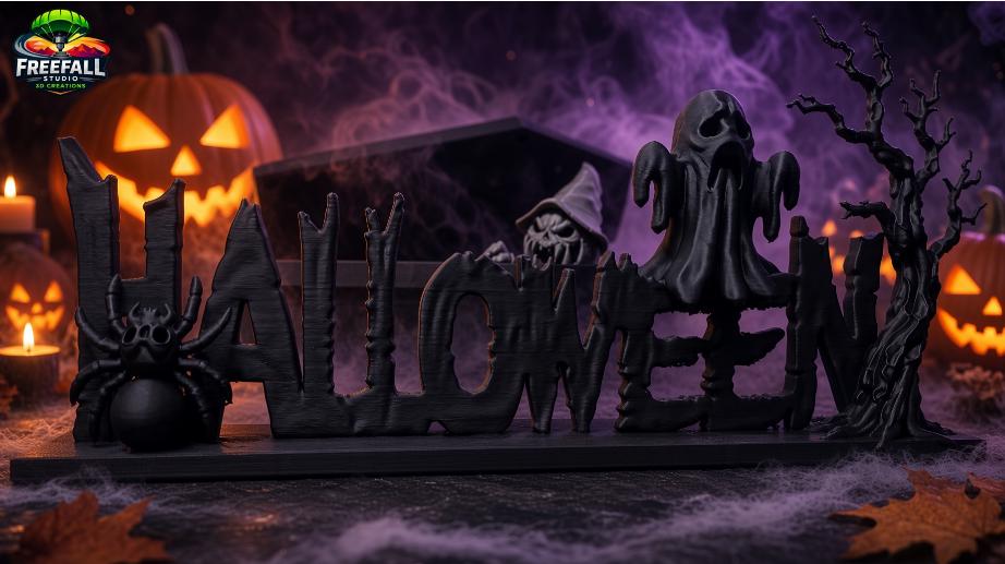 Spooky HALLOWEEN Tabletop Display Piece Custom Designed by Freefall Studio