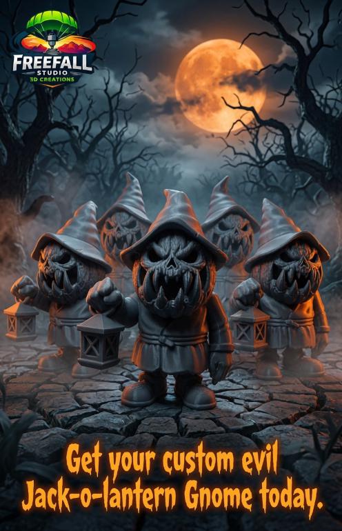 Jack-o-Lantern Gnome- Paintable / Customizable