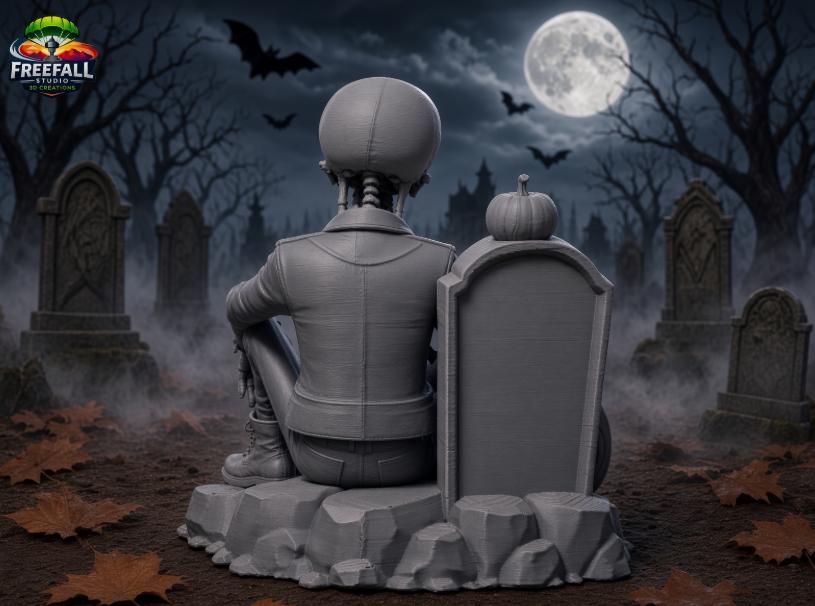 3D Printed Halloween Outlaw Graveyard Skeleton