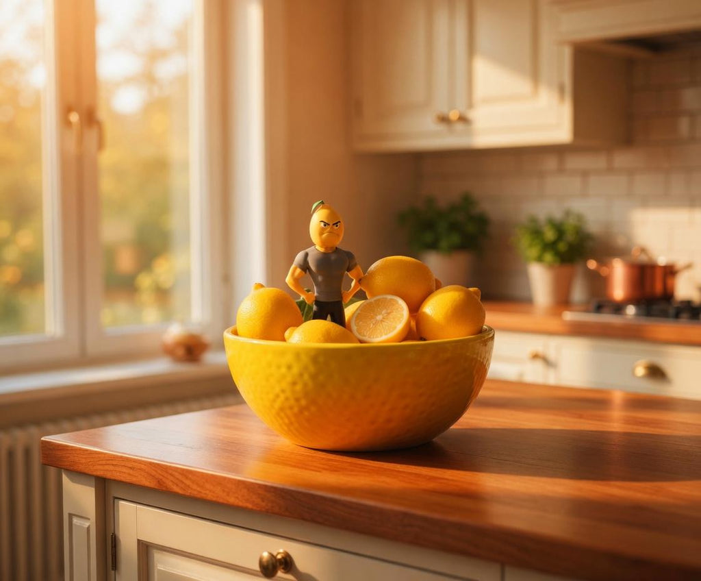 Freefall Studios Sour Lemon Man Custom Bowl ? Unique Kitchen Decor Pop Art